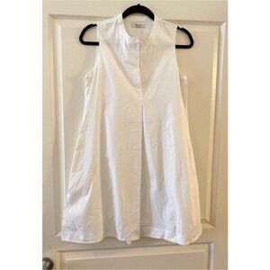 MADEWELL Sleeveless Mandarin Collar White Trapeze Dress - XS